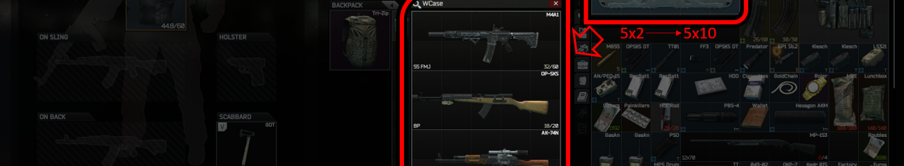 Platzgewinn durch Container im Stash