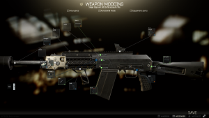 Die Saiga 12 ga ver. 10 mit Schalldämpfer und Laserpointe