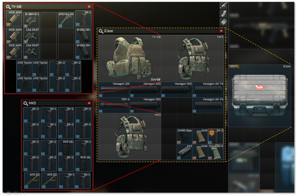 Stash/Inventar mit Item-Case und Tactical Rigs optimieren
