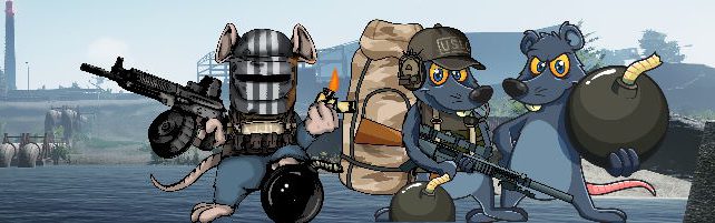 Die BombRats: Sofort mitballern! Bombrats Header with 4 rats