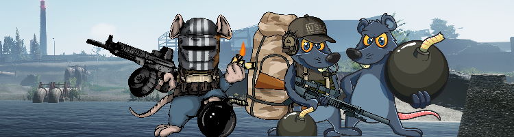 Die BombRats: Sofort mitballern! Bombrats Header with 4 rats